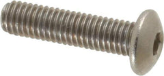 Value Collection - M5x0.80 Metric Coarse Hex Socket Drive, Button Screw - Grade 18-8 Stainless Steel, Fully Threaded, 20mm Length Under Head - Eagle Tool & Supply
