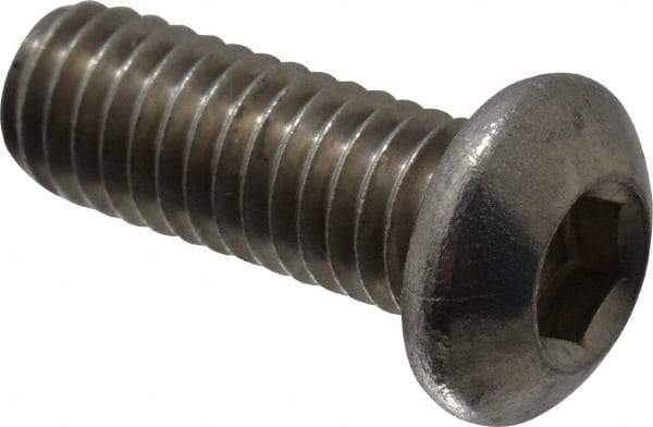 Value Collection - M6x1.00 Metric Coarse Hex Socket Drive, Button Screw - Grade 18-8 Stainless Steel, Fully Threaded, 16mm Length Under Head - Eagle Tool & Supply