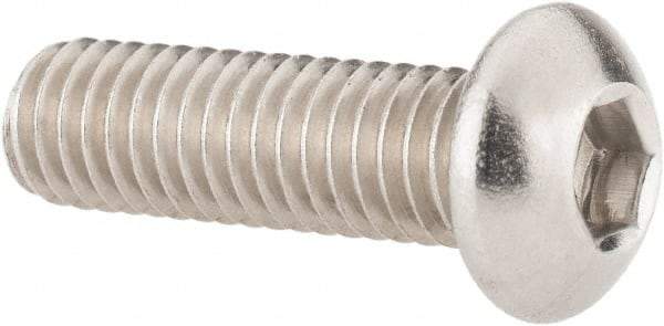Value Collection - M6x1.00 Metric Coarse Hex Socket Drive, Button Screw - Grade 18-8 Stainless Steel, Fully Threaded, 20mm Length Under Head - Eagle Tool & Supply