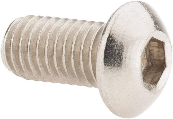 Value Collection - M8x1.25 Metric Coarse Hex Socket Drive, Button Screw - Grade 18-8 Stainless Steel, Fully Threaded, 16mm Length Under Head - Eagle Tool & Supply
