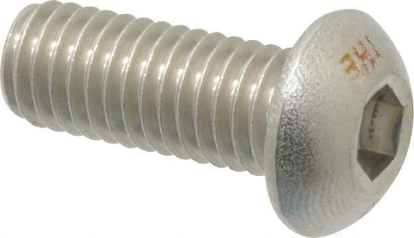 Value Collection - M8x1.25 Metric Coarse Hex Socket Drive, Button Screw - Grade 18-8 Stainless Steel, Fully Threaded, 20mm Length Under Head - Eagle Tool & Supply