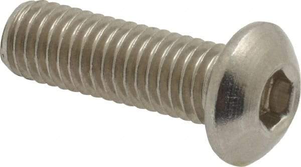 Value Collection - M8x1.25 Metric Coarse Hex Socket Drive, Button Screw - Grade 18-8 Stainless Steel, Fully Threaded, 25mm Length Under Head - Eagle Tool & Supply