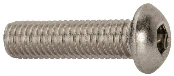 Value Collection - M8x1.25 Metric Coarse Hex Socket Drive, Button Screw - Grade 18-8 Stainless Steel, Partially Threaded, 30mm Length Under Head - Eagle Tool & Supply