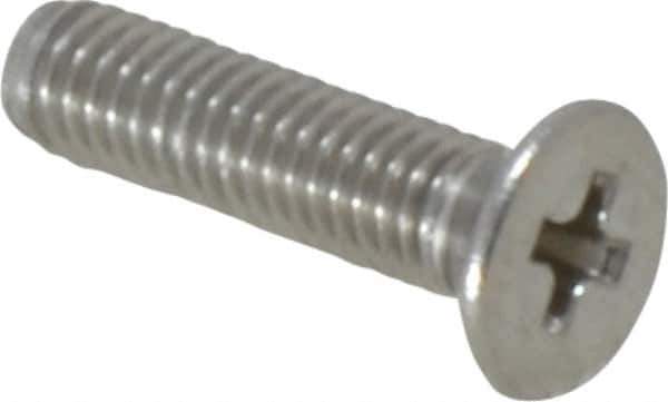 Value Collection - M3x0.50 Metric Coarse, 12mm OAL Phillips Drive Machine Screw - Flat Head, Grade 18-8 Stainless Steel, Uncoated, Without Washer - Eagle Tool & Supply