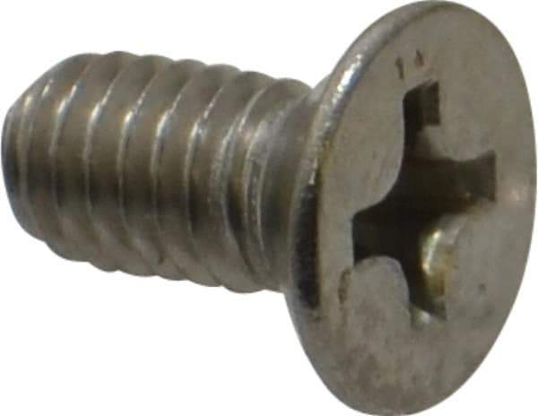 Value Collection - M4x0.70 Metric Coarse, 8mm OAL Phillips Drive Machine Screw - Flat Head, Grade 18-8 Stainless Steel, Uncoated, Without Washer - Eagle Tool & Supply