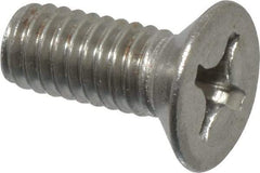 Value Collection - M4x0.70 Metric Coarse, 10mm OAL Phillips Drive Machine Screw - Flat Head, Grade 18-8 Stainless Steel, Uncoated, Without Washer - Eagle Tool & Supply