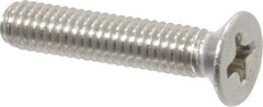 Value Collection - M4x0.70 Metric Coarse, 20mm OAL Phillips Drive Machine Screw - Flat Head, Grade 18-8 Stainless Steel, Uncoated, Without Washer - Eagle Tool & Supply