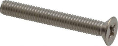 Value Collection - M4x0.70 Metric Coarse, 30mm OAL Phillips Drive Machine Screw - Flat Head, Grade 18-8 Stainless Steel, Uncoated, Without Washer - Eagle Tool & Supply