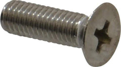 Value Collection - M5x0.80 Metric Coarse, 16mm OAL Phillips Drive Machine Screw - Flat Head, Grade 18-8 Stainless Steel, Uncoated, Without Washer - Eagle Tool & Supply