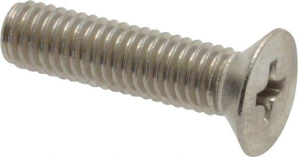 Value Collection - M5x0.80 Metric Coarse, 20mm OAL Phillips Drive Machine Screw - Flat Head, Grade 18-8 Stainless Steel, Uncoated, Without Washer - Eagle Tool & Supply