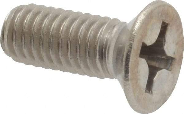 Value Collection - M6x1.00 Metric Coarse, 16mm OAL Phillips Drive Machine Screw - Flat Head, Grade 18-8 Stainless Steel, Uncoated, Without Washer - Eagle Tool & Supply