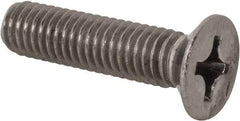 Value Collection - M6x1.00 Metric Coarse, 25mm OAL Phillips Drive Machine Screw - Flat Head, Grade 18-8 Stainless Steel, Uncoated, Without Washer - Eagle Tool & Supply