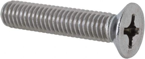 Value Collection - M6x1.00 Metric Coarse, 30mm OAL Phillips Drive Machine Screw - Flat Head, Grade 18-8 Stainless Steel, Uncoated, Without Washer - Eagle Tool & Supply