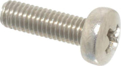 Value Collection - M3x0.50 Metric Coarse, 10mm Length Under Head Phillips Drive Machine Screw - Pan Head, Grade 18-8 Stainless Steel, Uncoated, Without Washer - Eagle Tool & Supply
