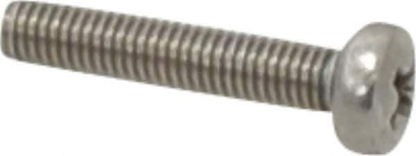 Value Collection - M3x0.50 Metric Coarse, 16mm Length Under Head Phillips Drive Machine Screw - Pan Head, Grade 18-8 Stainless Steel, Uncoated, Without Washer - Eagle Tool & Supply