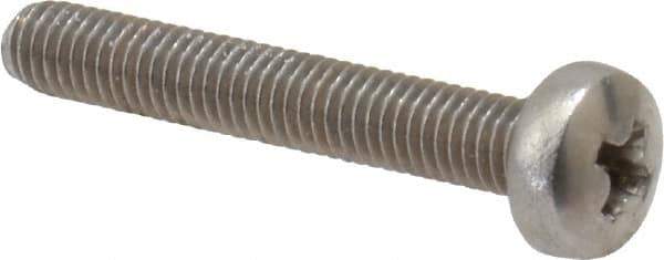 Value Collection - M3x0.50 Metric Coarse, 20mm Length Under Head Phillips Drive Machine Screw - Pan Head, Grade 18-8 Stainless Steel, Uncoated, Without Washer - Eagle Tool & Supply