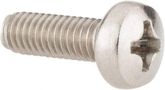 Value Collection - M4x0.70 Metric Coarse, 12mm Length Under Head Phillips Drive Machine Screw - Pan Head, Grade 18-8 Stainless Steel, Uncoated, Without Washer - Eagle Tool & Supply
