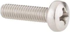 Value Collection - M4x0.70 Metric Coarse, 16mm Length Under Head Phillips Drive Machine Screw - Pan Head, Grade 18-8 Stainless Steel, Uncoated, Without Washer - Eagle Tool & Supply