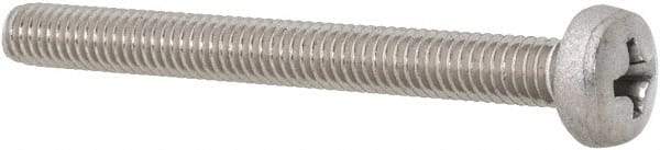 Value Collection - M4x0.70 Metric Coarse, 40mm Length Under Head Phillips Drive Machine Screw - Pan Head, Grade 18-8 Stainless Steel, Uncoated, Without Washer - Eagle Tool & Supply