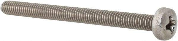 Value Collection - M4x0.70 Metric Coarse, 50mm Length Under Head Phillips Drive Machine Screw - Pan Head, Grade 18-8 Stainless Steel, Uncoated, Without Washer - Eagle Tool & Supply