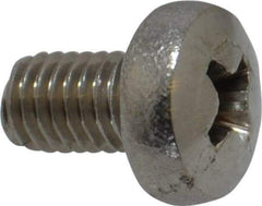 Value Collection - M5x0.80 Metric Coarse, 8mm Length Under Head Phillips Drive Machine Screw - Pan Head, Grade 18-8 Stainless Steel, Uncoated, Without Washer - Eagle Tool & Supply