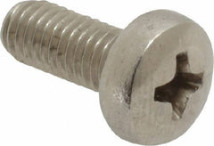 Value Collection - M5x0.80 Metric Coarse, 12mm Length Under Head Phillips Drive Machine Screw - Pan Head, Grade 18-8 Stainless Steel, Uncoated, Without Washer - Eagle Tool & Supply