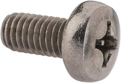Value Collection - M6x1.00 Metric Coarse, 12mm Length Under Head Phillips Drive Machine Screw - Pan Head, Grade 18-8 Stainless Steel, Uncoated, Without Washer - Eagle Tool & Supply