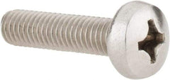 Value Collection - M6x1.00 Metric Coarse, 25mm Length Under Head Phillips Drive Machine Screw - Pan Head, Grade 18-8 Stainless Steel, Uncoated, Without Washer - Eagle Tool & Supply
