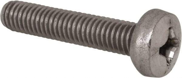 Value Collection - M6x1.00 Metric Coarse, 30mm Length Under Head Phillips Drive Machine Screw - Pan Head, Grade 18-8 Stainless Steel, Uncoated, Without Washer - Eagle Tool & Supply
