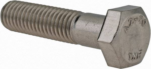 Value Collection - M8x1.25mm Metric Coarse, 35mm Length Under Head Hex Head Cap Screw - Partially Threaded, Grade 18-8 & Austenitic A2 Stainless Steel, 13mm Hex - Eagle Tool & Supply