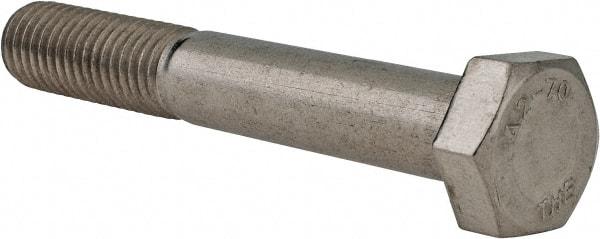 Value Collection - M12x1.75mm Metric Coarse, 80mm Length Under Head Hex Head Cap Screw - Partially Threaded, Grade 18-8 & Austenitic A2 Stainless Steel, 19mm Hex - Eagle Tool & Supply