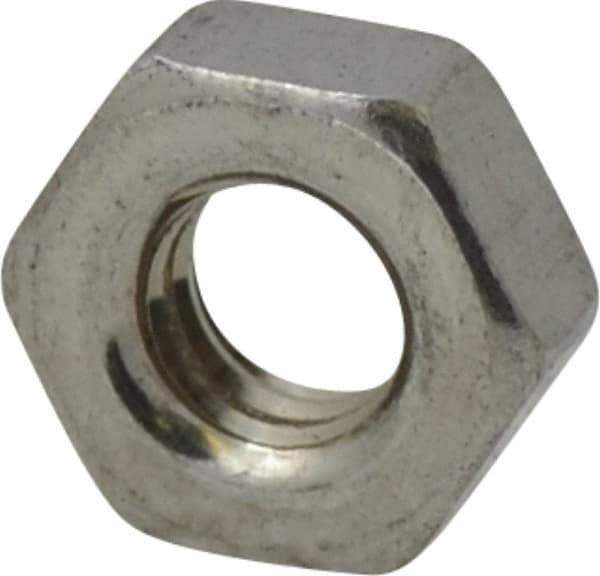 Value Collection - M4x0.70 Stainless Steel Right Hand Hex Nut - 7mm Across Flats, 3.2mm High, Uncoated - Eagle Tool & Supply