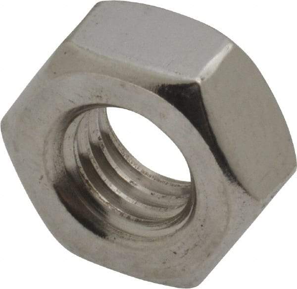 Value Collection - M10x1.50 Stainless Steel Right Hand Hex Nut - 17mm Across Flats, 8mm High, Uncoated - Eagle Tool & Supply