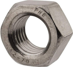 Value Collection - M18x2.50 Stainless Steel Right Hand Hex Nut - 27mm Across Flats, 15mm High, Uncoated - Eagle Tool & Supply