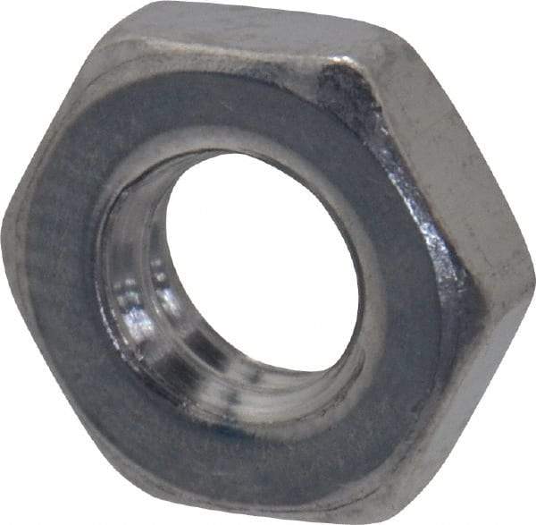 Value Collection - M4x0.70 Metric Coarse Stainless Steel Right Hand Hex Jam Nut - 7mm Across Flats, 2.2mm High, Uncoated - Eagle Tool & Supply