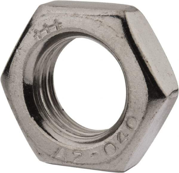 Value Collection - M16x2.00 Metric Coarse Stainless Steel Right Hand Hex Jam Nut - 24mm Across Flats, 8mm High, Uncoated - Eagle Tool & Supply