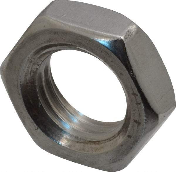 Value Collection - M20x2.50 Metric Coarse Stainless Steel Right Hand Hex Jam Nut - 30mm Across Flats, 10mm High, Uncoated - Eagle Tool & Supply