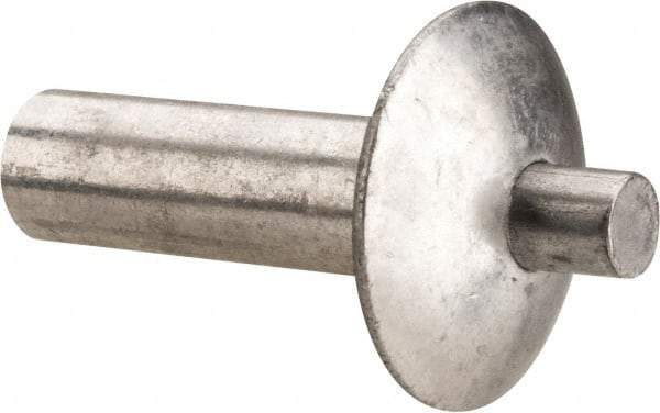 Made in USA - Universal Head Aluminum Alloy Drive Blind Rivet - Stainless Steel Mandrel, 0.172" to 3/16" Grip, 0.312" Head Diam, 0.161" to 0.172" Hole Diam, 0.313" Length Under Head, 5/32" Body Diam - Eagle Tool & Supply