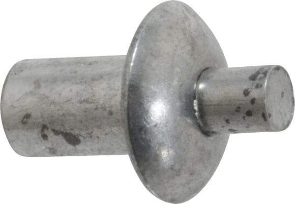 Made in USA - Universal Head Aluminum Alloy Drive Blind Rivet - Aluminum Alloy Mandrel, 0.203" to 1/4" Grip, 1/2" Head Diam, 0.266" to 0.281" Hole Diam, 0.416" Length Under Head, 1/4" Body Diam - Eagle Tool & Supply