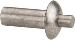 Made in USA - Universal Head Aluminum Alloy Drive Blind Rivet - Aluminum Alloy Mandrel, 0.453" to 1/2" Grip, 1/2" Head Diam, 0.266" to 0.281" Hole Diam, 0.656" Length Under Head, 1/4" Body Diam - Eagle Tool & Supply