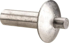 Made in USA - Brazier Head Aluminum Alloy Drive Blind Rivet - Aluminum Alloy Mandrel, 0.578" to 5/8" Grip, 5/8" Head Diam, 0.266" to 0.281" Hole Diam, 0.781" Length Under Head, 1/4" Body Diam - Eagle Tool & Supply