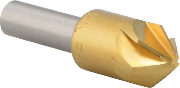 M.A. Ford - 5/8" Head Diam, 3/8" Shank Diam, 6 Flute 82° High Speed Steel Countersink - Eagle Tool & Supply