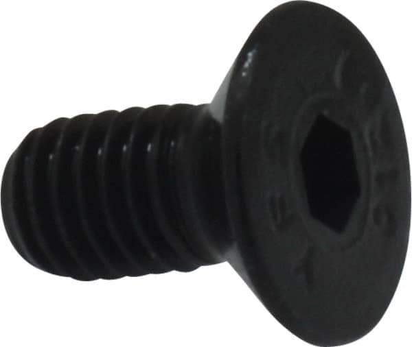 Value Collection - M5x0.80 Metric Coarse Hex Socket Drive, 90° Flat Screw - Grade 12.9 Alloy Steel, Black Oxide Finish, Fully Threaded, 10mm OAL - Eagle Tool & Supply