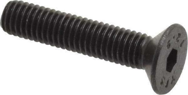 Value Collection - M5x0.80 Metric Coarse Hex Socket Drive, 90° Flat Screw - Grade 12.9 Alloy Steel, Black Oxide Finish, Fully Threaded, 25mm OAL - Eagle Tool & Supply