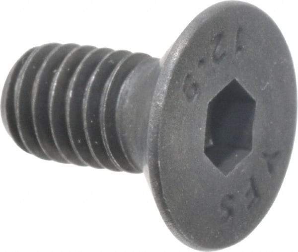 Value Collection - M6x1.00 Metric Coarse Hex Socket Drive, 90° Flat Screw - Grade 12.9 Alloy Steel, Black Oxide Finish, Fully Threaded, 12mm OAL - Eagle Tool & Supply