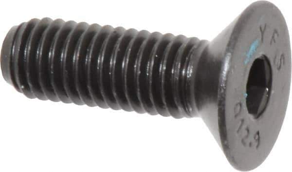 Value Collection - M8x1.25 Metric Coarse Hex Socket Drive, 90° Flat Screw - Grade 12.9 Alloy Steel, Black Oxide Finish, Fully Threaded, 25mm OAL - Eagle Tool & Supply