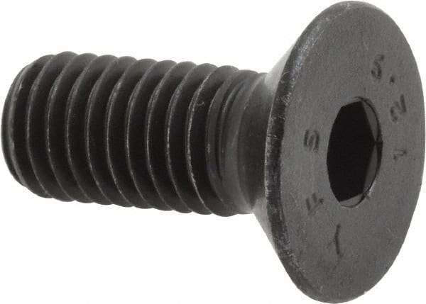 Value Collection - M10x1.50 Metric Coarse Hex Socket Drive, 90° Flat Screw - Grade 12.9 Alloy Steel, Black Oxide Finish, Fully Threaded, 25mm OAL - Eagle Tool & Supply