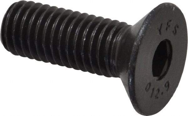 Value Collection - M10x1.50 Metric Coarse Hex Socket Drive, 90° Flat Screw - Grade 12.9 Alloy Steel, Black Oxide Finish, Fully Threaded, 30mm OAL - Eagle Tool & Supply