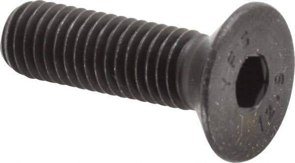 Value Collection - M10x1.50 Metric Coarse Hex Socket Drive, 90° Flat Screw - Grade 12.9 Alloy Steel, Black Oxide Finish, Fully Threaded, 35mm OAL - Eagle Tool & Supply