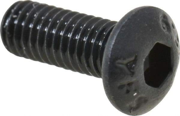 Value Collection - M3x0.50 Metric Coarse Hex Socket Drive, Button Screw - Grade 12.9 Alloy Steel, Black Oxide Finish, Fully Threaded, 8mm Length Under Head - Eagle Tool & Supply